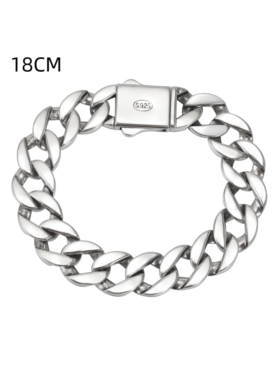 Pulsera cubana plata de ley 925 13mm