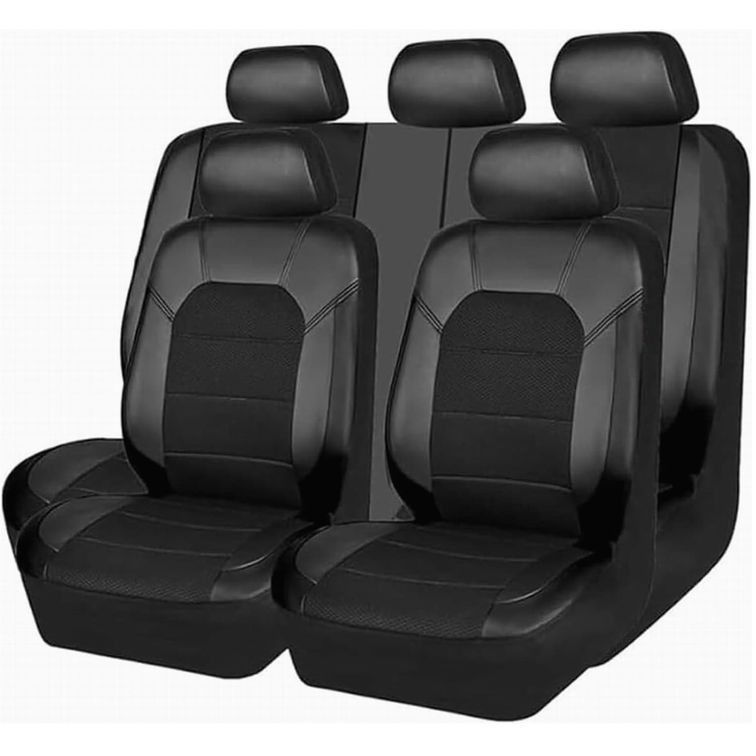 Funda de asiento auto 5 piezas, patrón acolchado de diamante