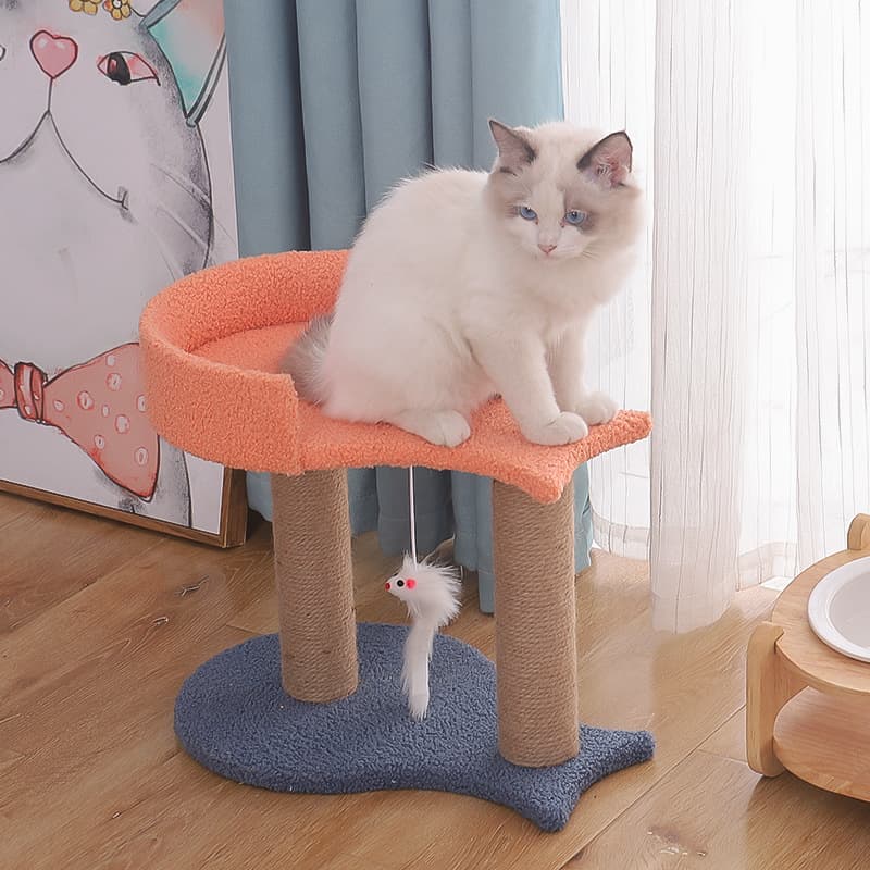 Plataforma de salto para gatos con nido