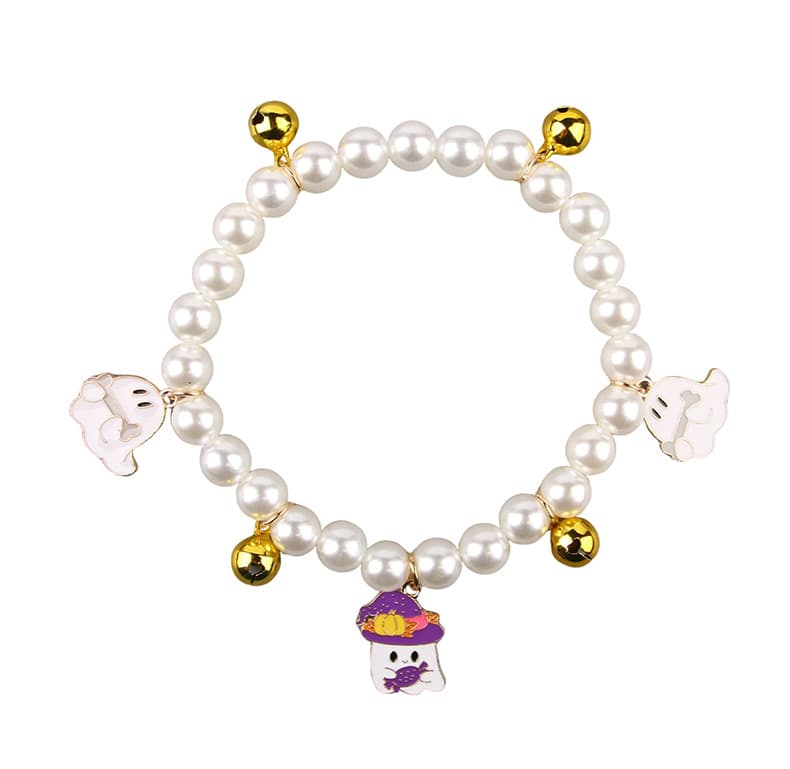 Collar de perla para mascotas con decoración Halloween