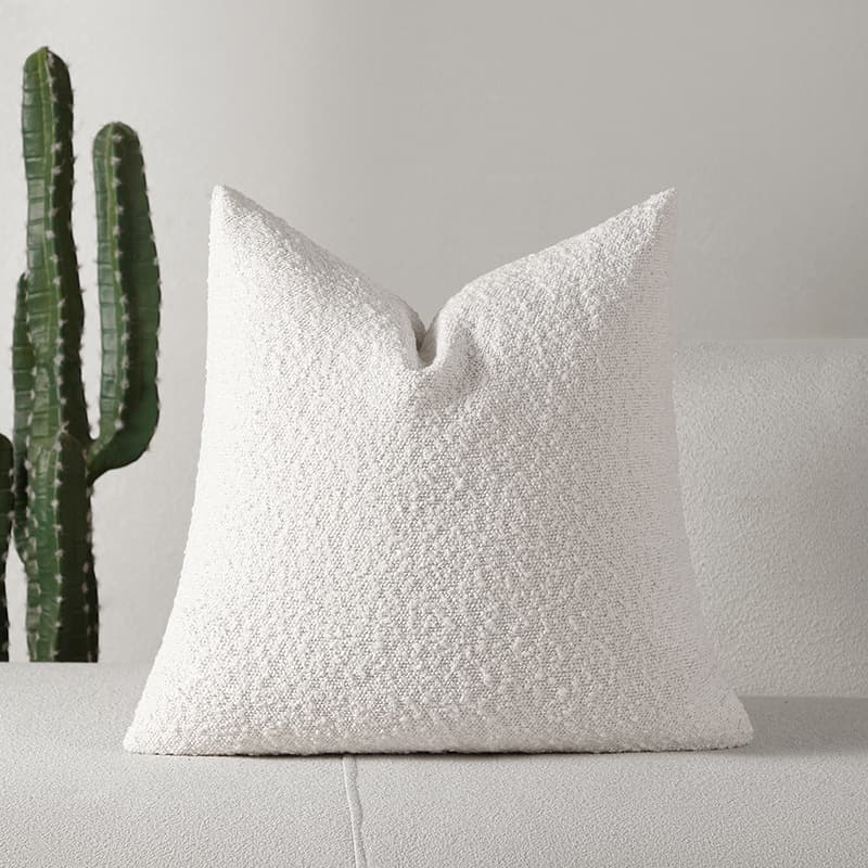 Funda de almohada chenilla gruesa de color puro y textura suave