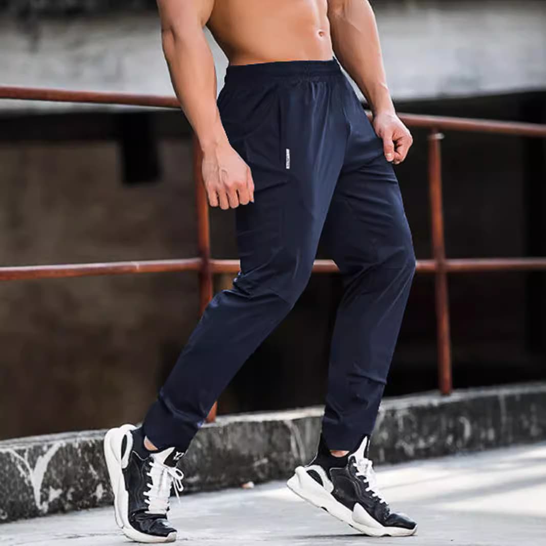 Pantalones deportivos ice silk con cintura elástica