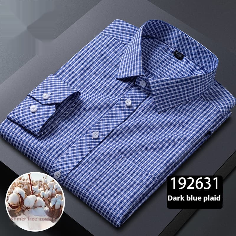Camisa de manga larga a cuadros para hombre