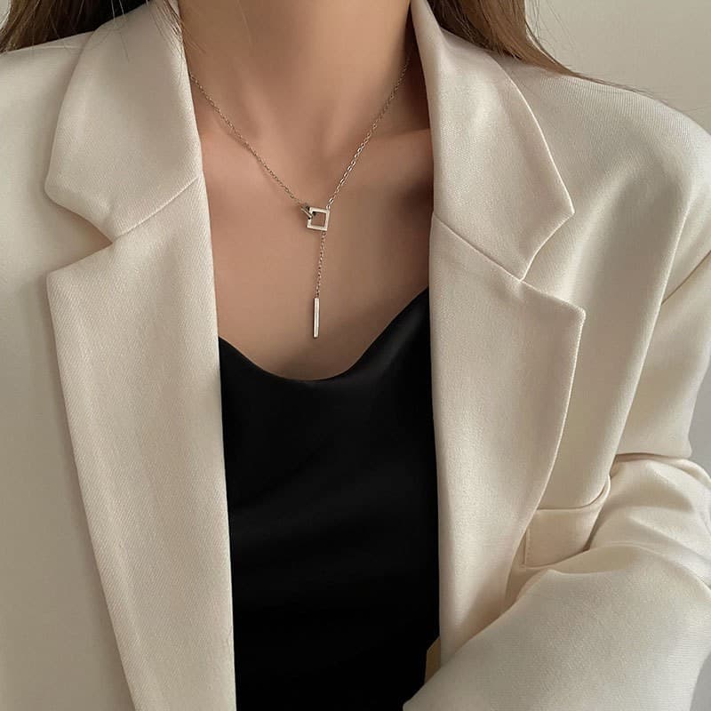 Collar de perla para mujer, acero titanio resistente