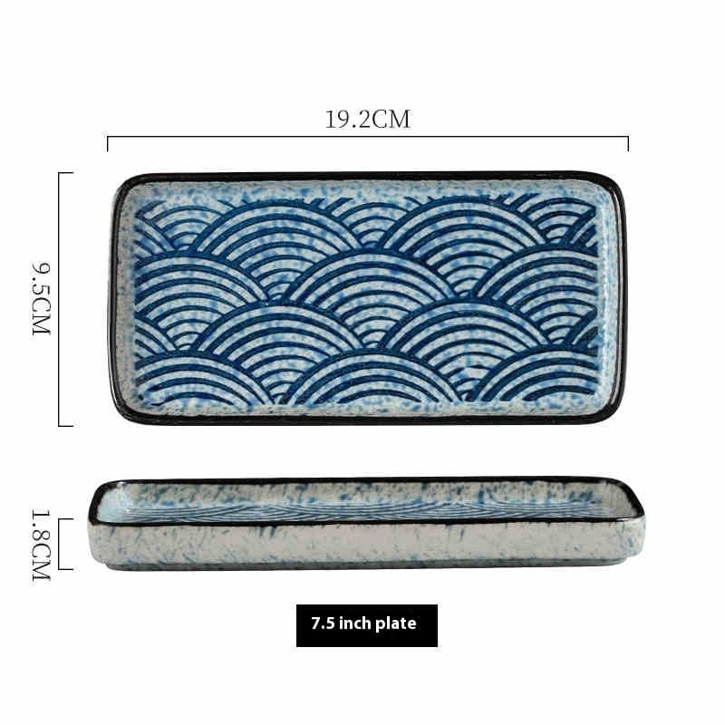 Plato rectangular de cerámica para sushi