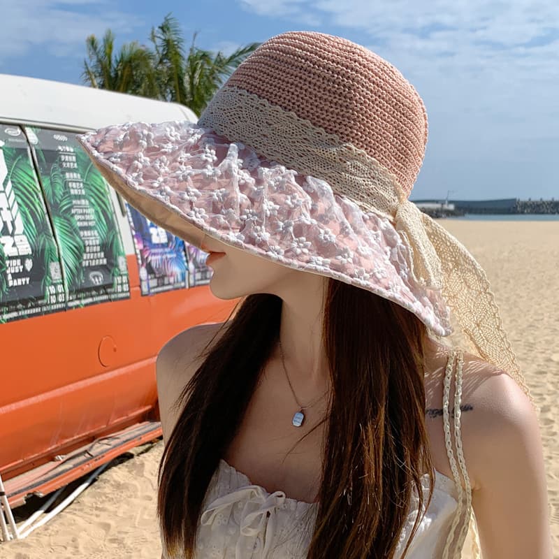 Sombrero de pescador con encaje y protección UV