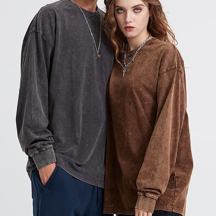 Camisa manga larga vintage efecto desgastado para hombre