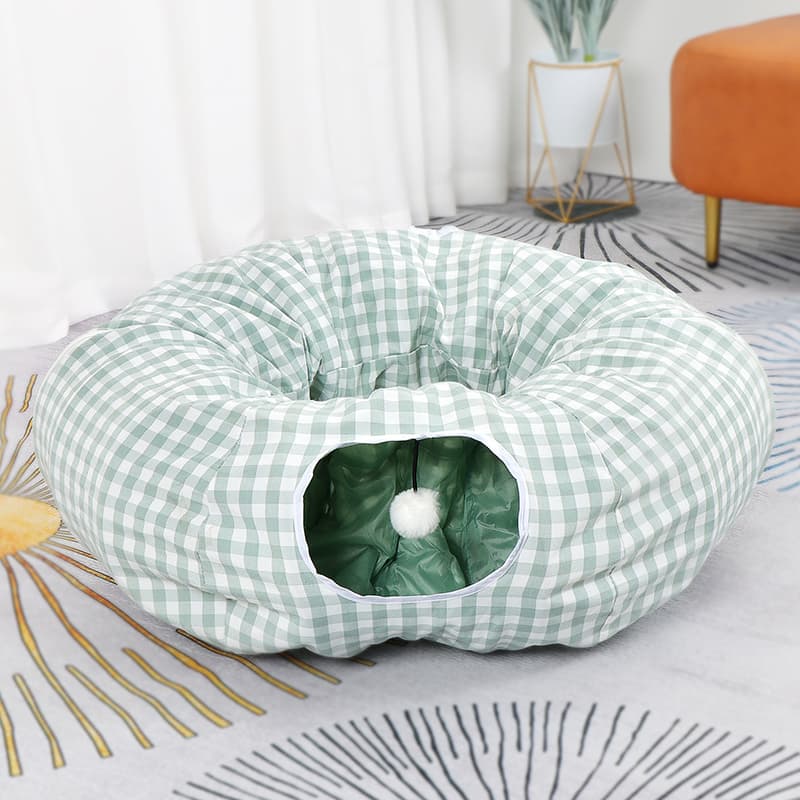 Túnel nido para gatos donut de cuatro estaciones