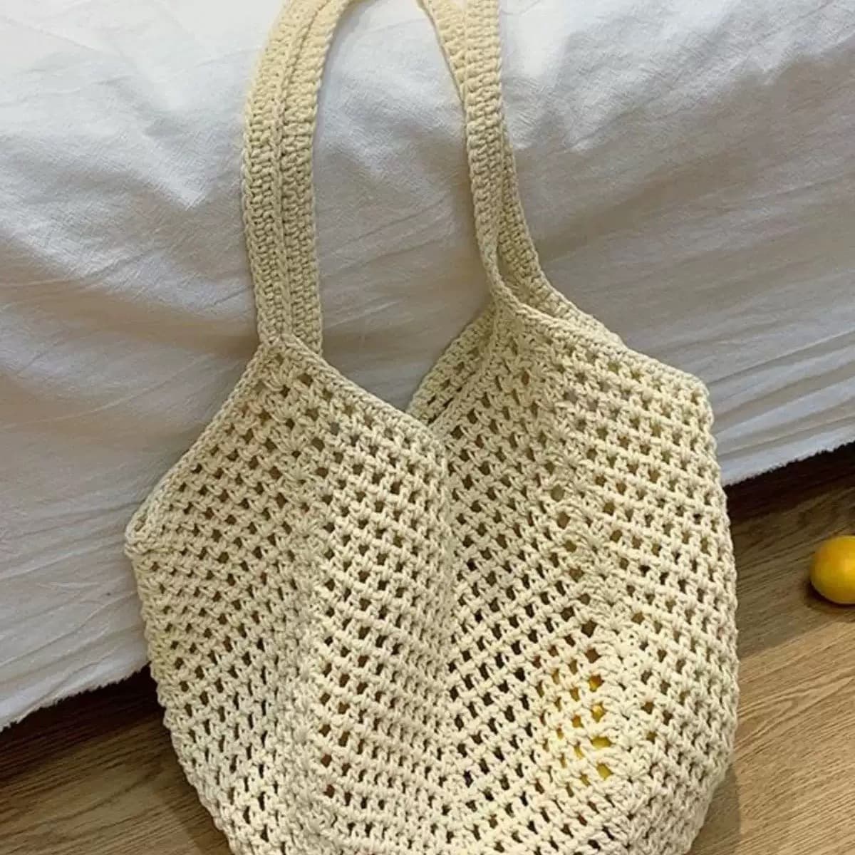 Bolsa de paja tejida para playa y viajes