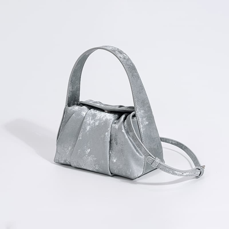 Bolso retro de cuero para mujer con forma de bolsita