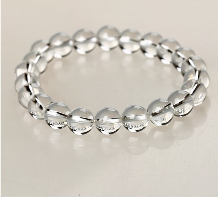 Pulsera de cristal blanco estilo étnico para mujer
