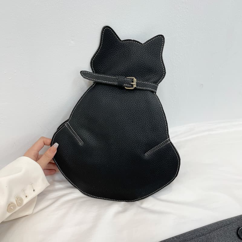 Bolsa de hombro gato adorable cuero PU