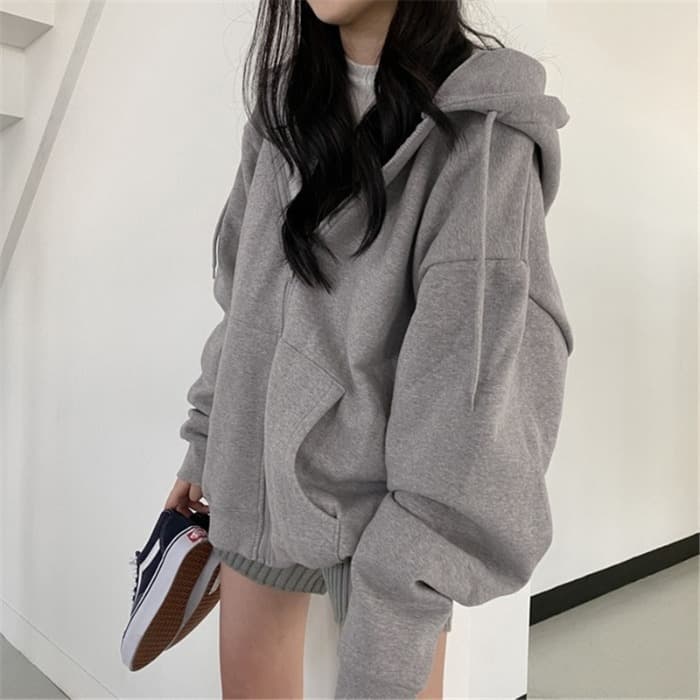 Abrigo mujer fleece capucha longitud media talla grande