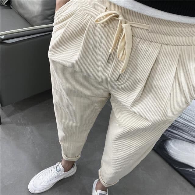 Pantalón de pana grueso para invierno estilo coreano