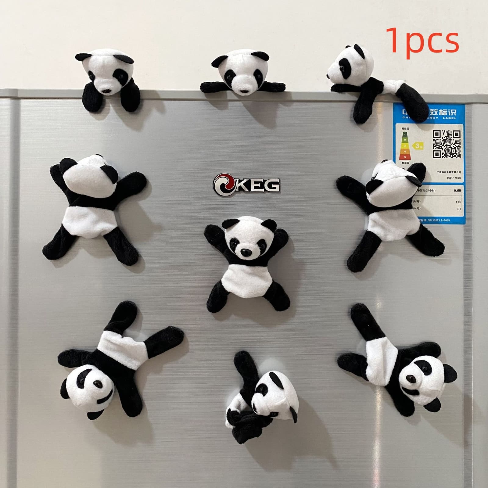 Imanes decorativos de panda adorable con peluche