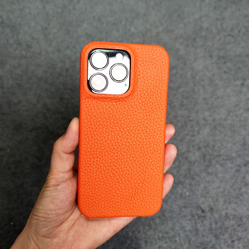 Funda de cuero para iPhone media cáscara retro