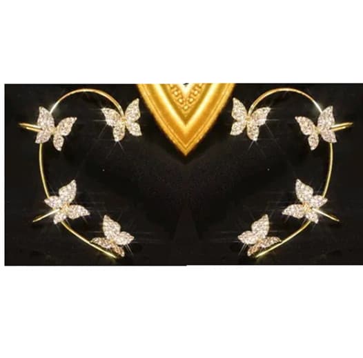 Aretes mariposa con clip y gancho para mujer