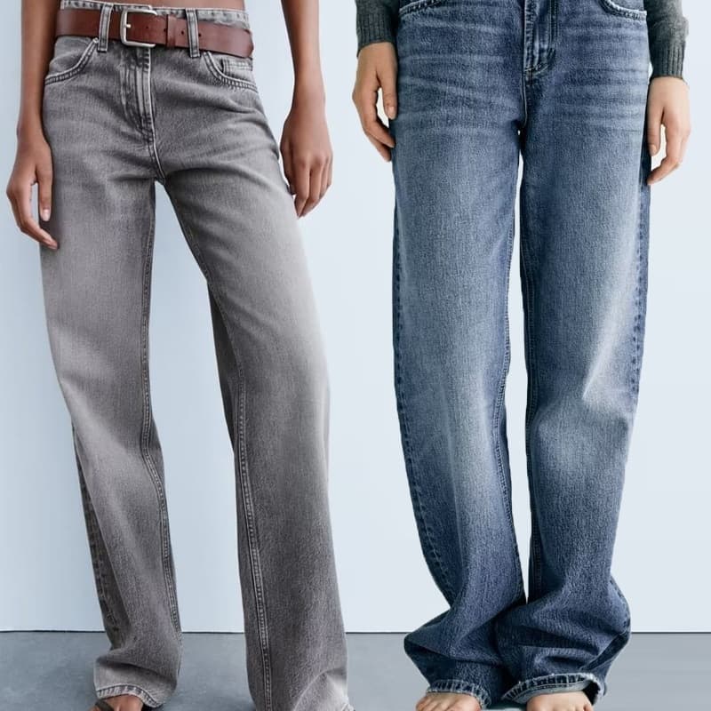 Jeans rectos cintura alta para otoño e invierno
