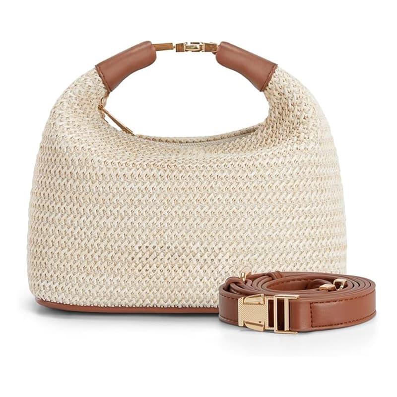 Bolsa de paja cruzada para mujer versátil
