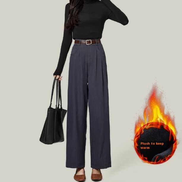 Pantalones de pierna ancha con cintura alta y caída elegante