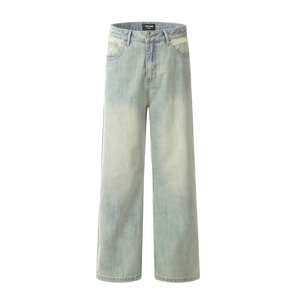 Jeans rectos punk efecto desgastado para hombre