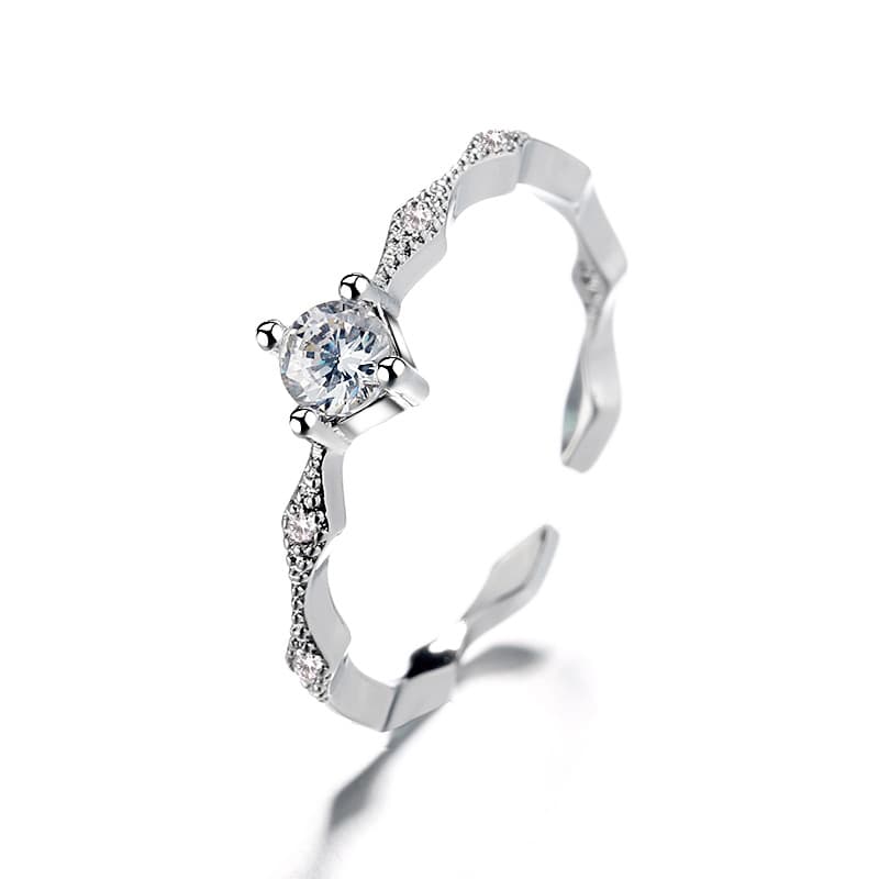 Anillo ajustable de cobre con circón