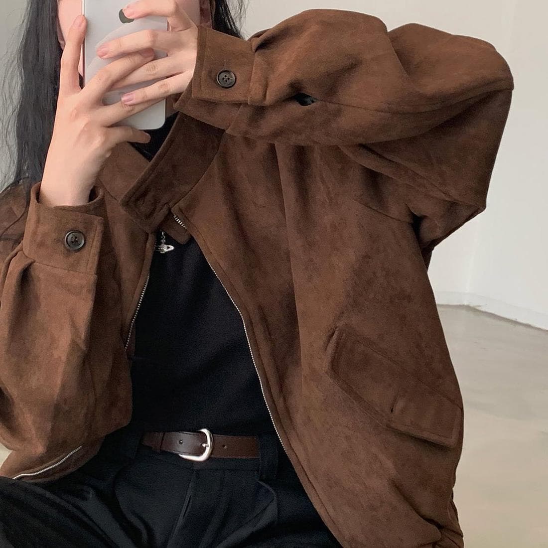 Abrigo vintage con doble cierre, cálido para otoño e invierno