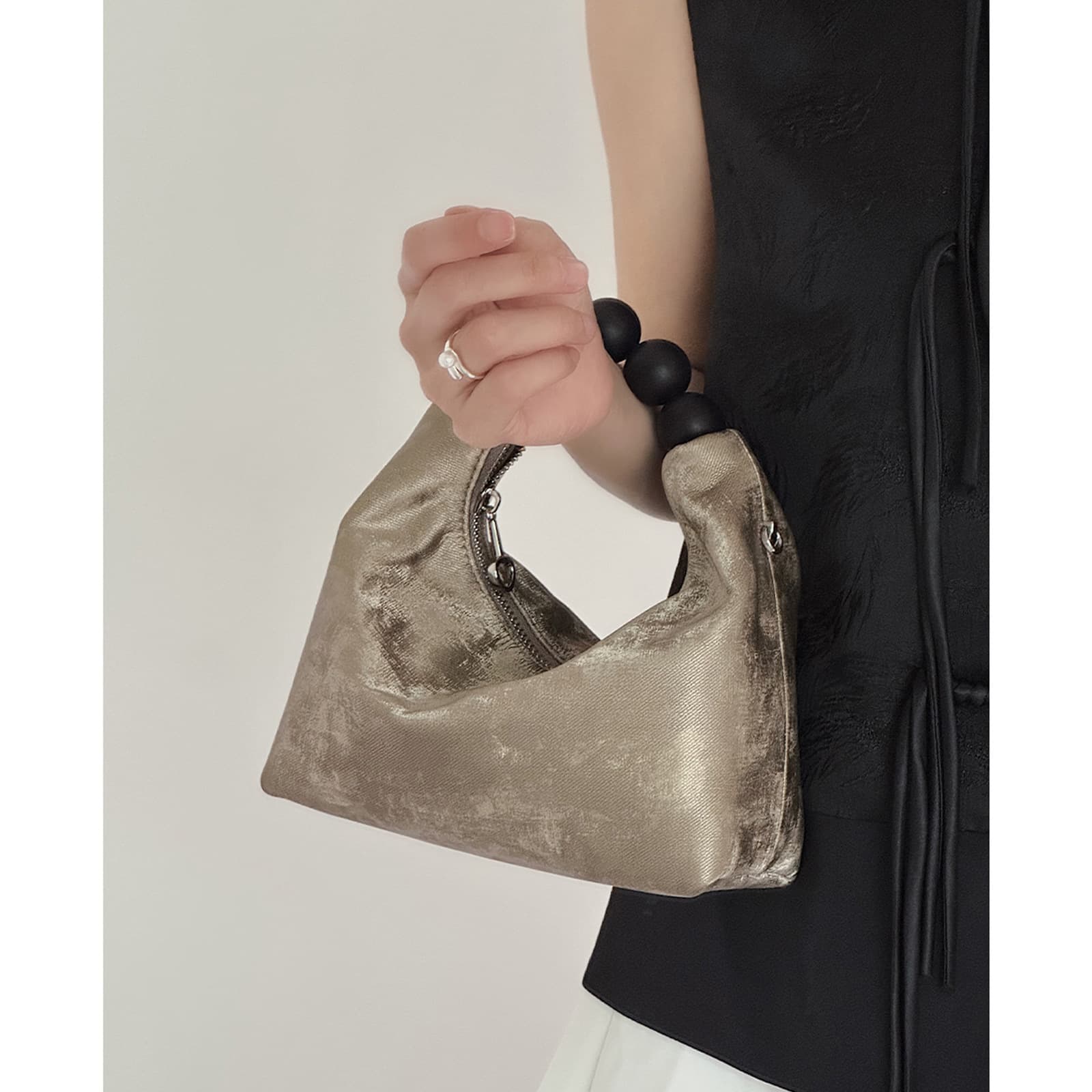 Bolsa de hombro de cuero genuino para mujer