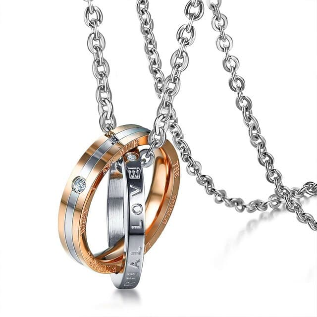 Collar pareja acero inoxidable estilo coreano
