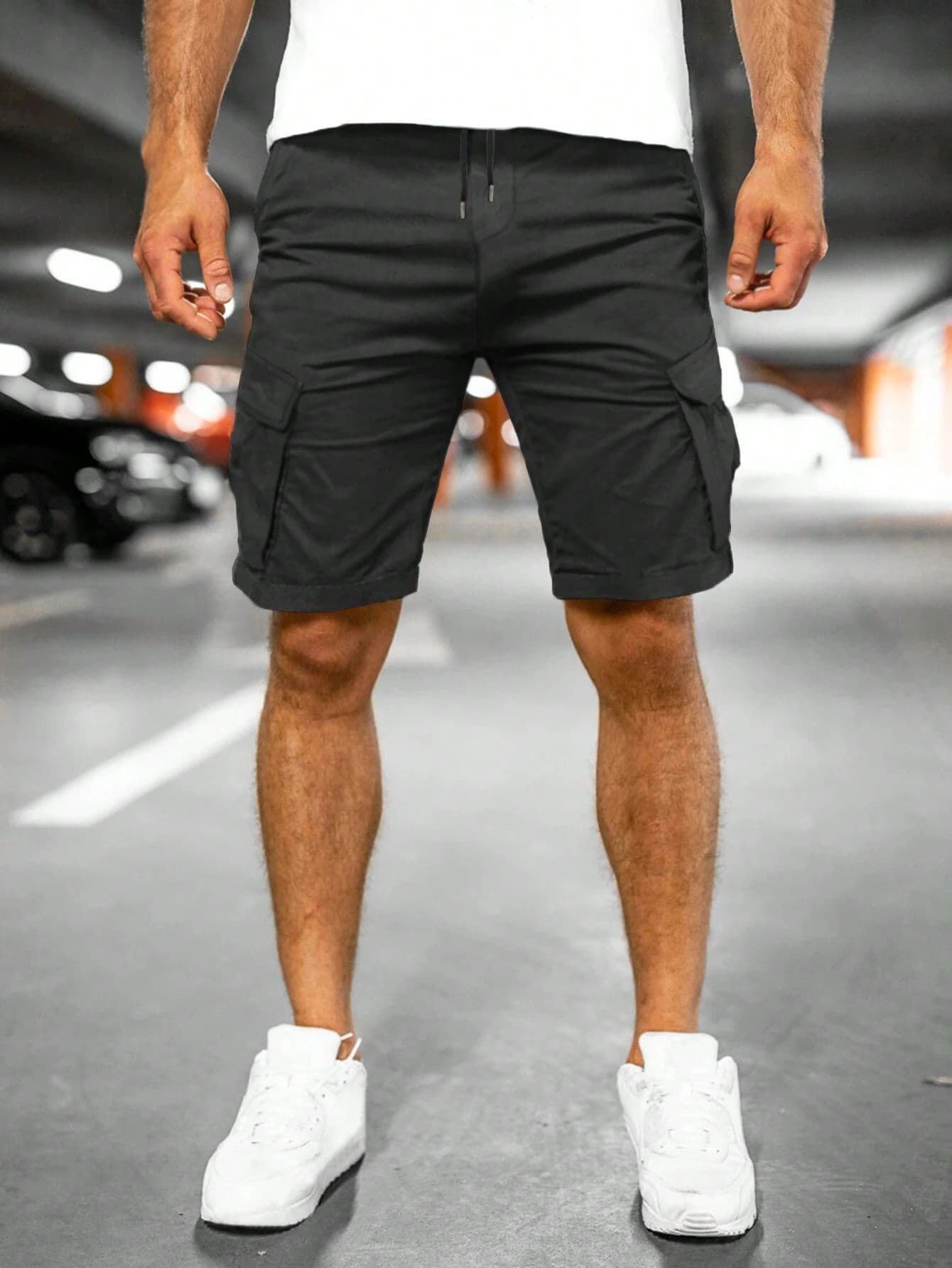 Pantalones cortos tejidos para hombre, estilo casual