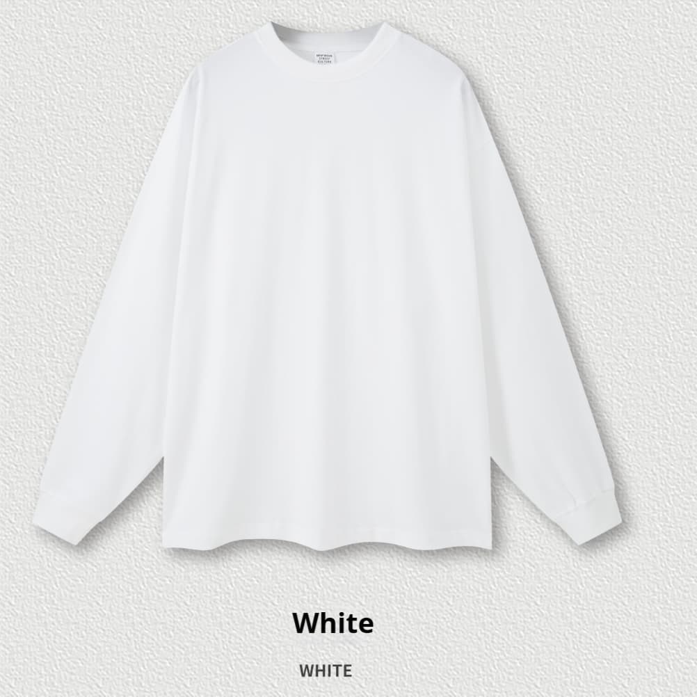 Camiseta manga larga algodón color sólido ajuste suelto