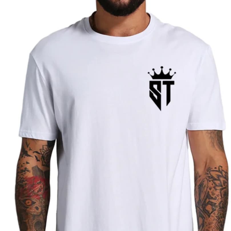Camiseta casual de cuello redondo con impresión digital