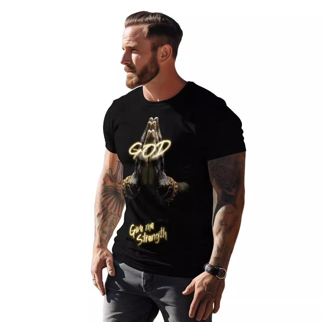 Camiseta holgada para hombre con estampa 3D
