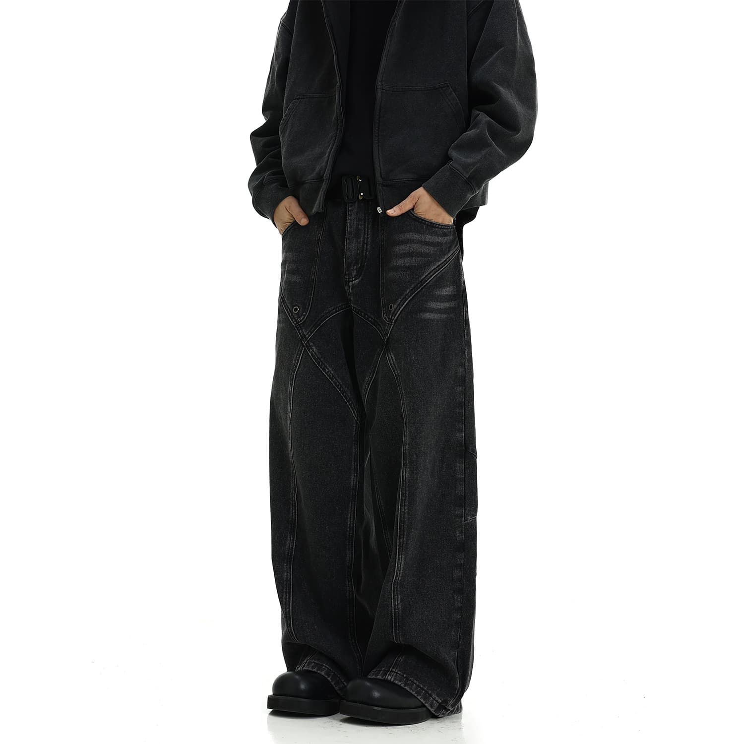 Pantalones de mezclilla para hombre estilo frío vanguardista