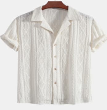 Camisa casual holgada de manga corta para hombre