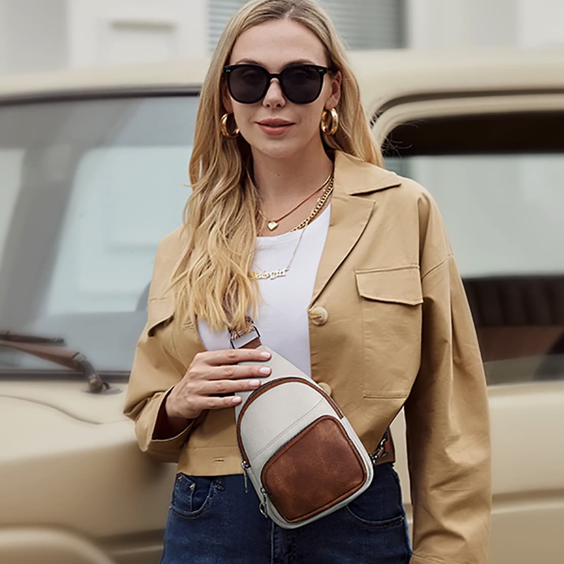 Bolso casual de motociclista para mujer con diseño moderno