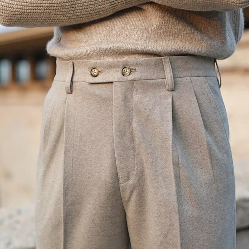 Pantalones casuales de mezcla de lana para hombre