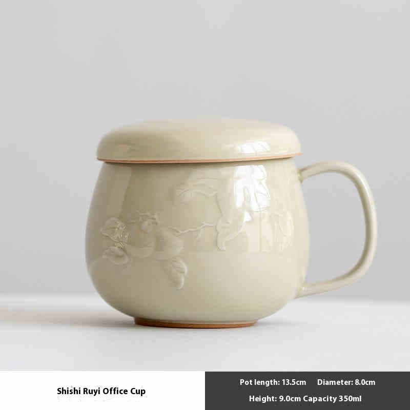 Taza de té de porcelana con separador de agua