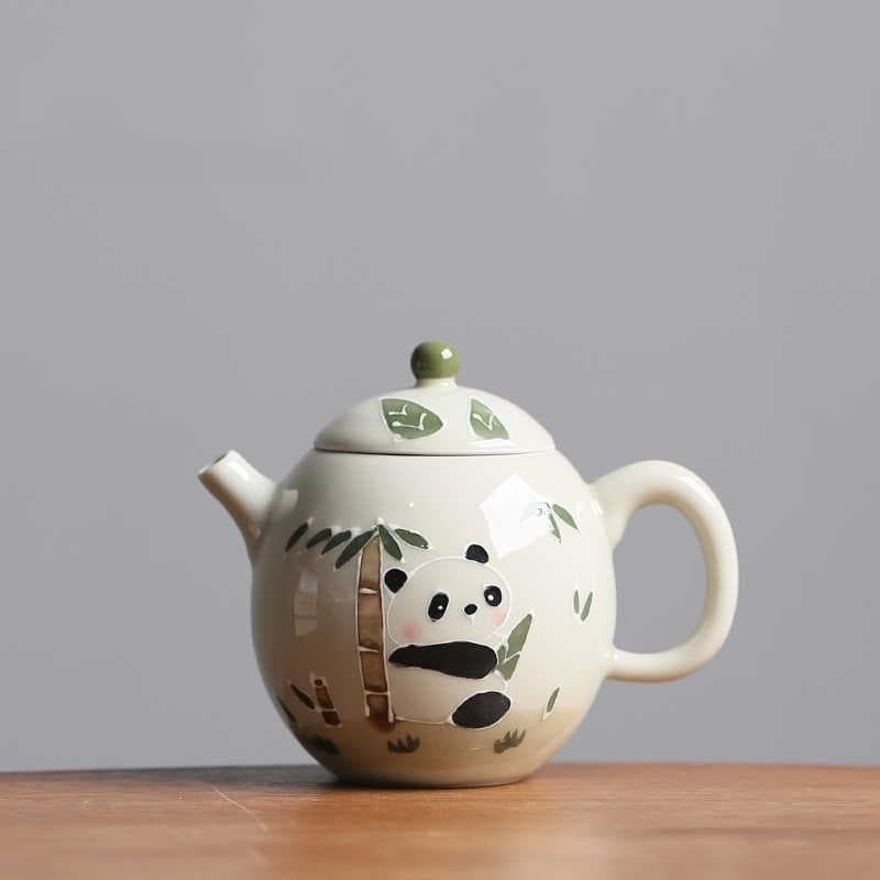 Tetera de cerámica para té Kung Fu con diseño panda