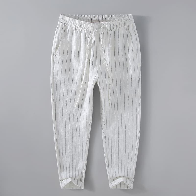Pantalón harem transpirable para hombre en algodón y lino