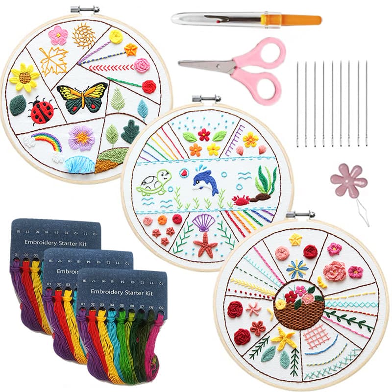 Kit bordado para principiantes 3 piezas