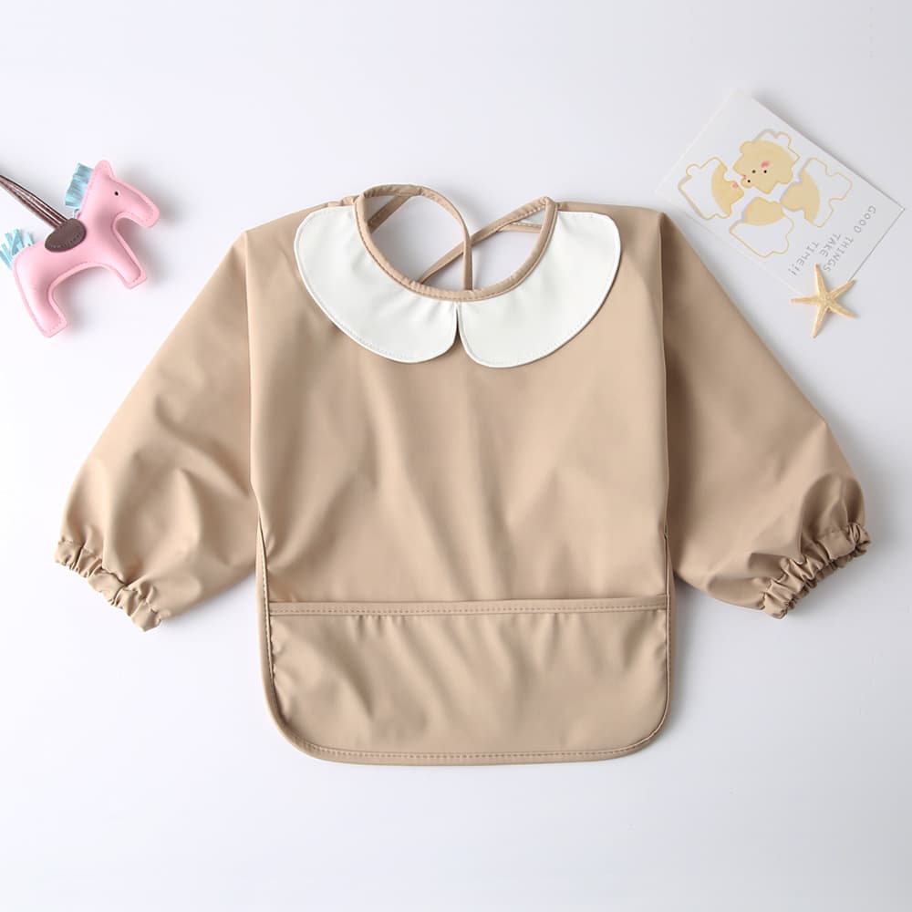Babero impermeable de manga larga para bebé