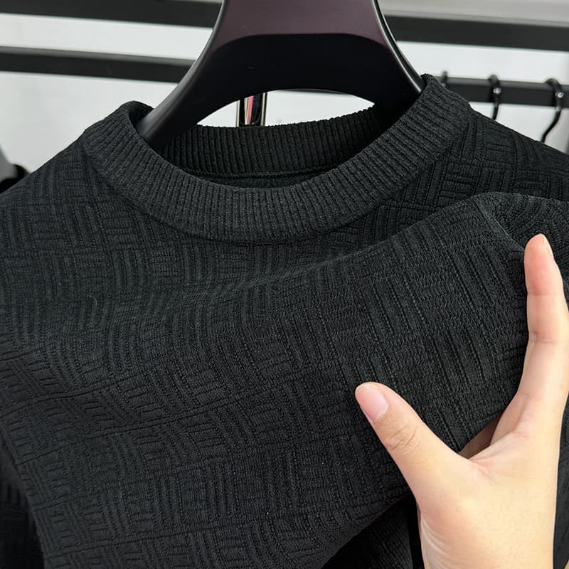 Playera para hombre de cuello redondo, cálida y cómoda