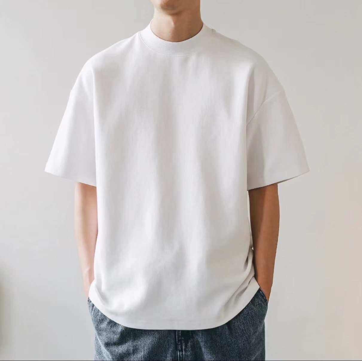 Camiseta premium de algodón puro para hombre, peso pesado