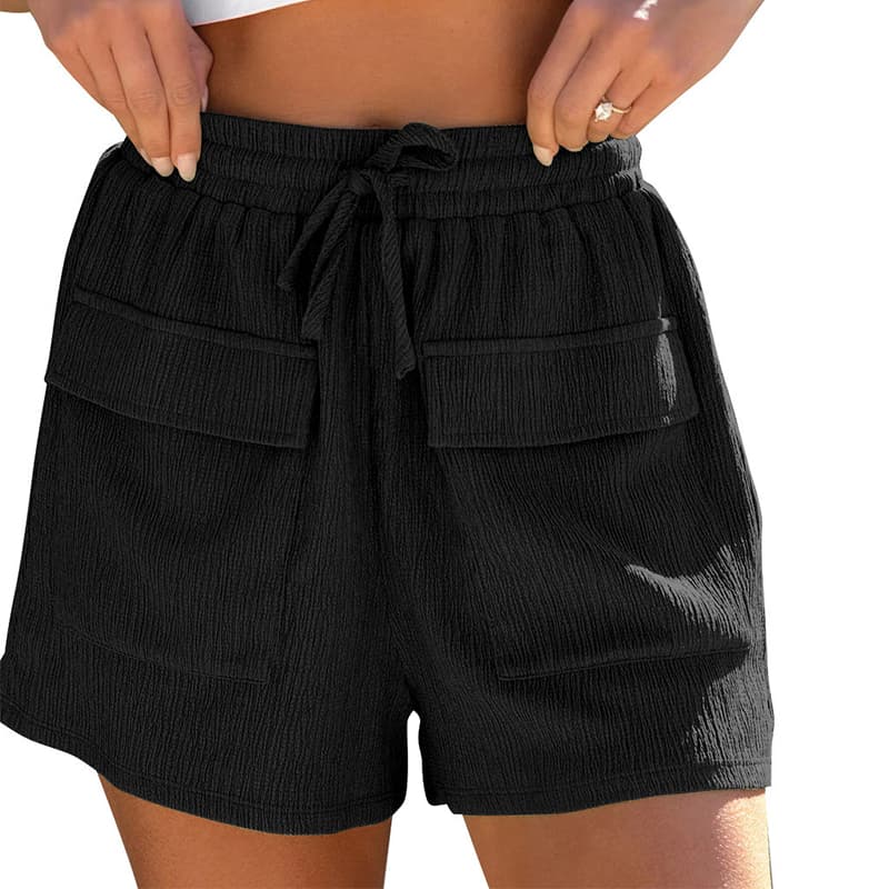Pantalones cortos verano con cintura ajustable y bolsillos
