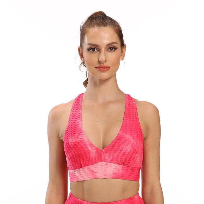 Conjunto deportivo tie-dye con top y shorts