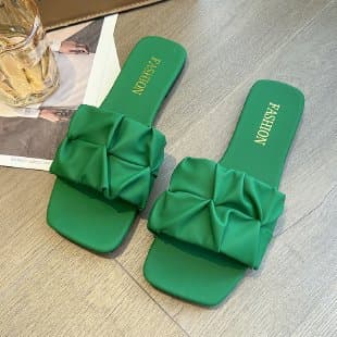Pantuflas de verano con punta cuadrada, talla grande