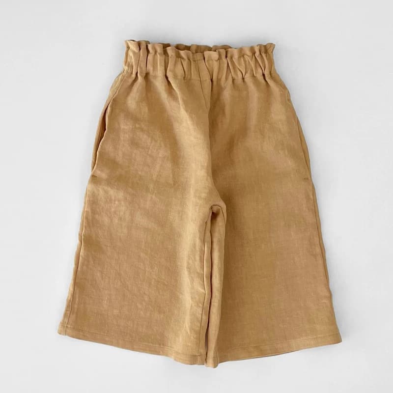 Pantalones de algodón y lino con cintura elástica
