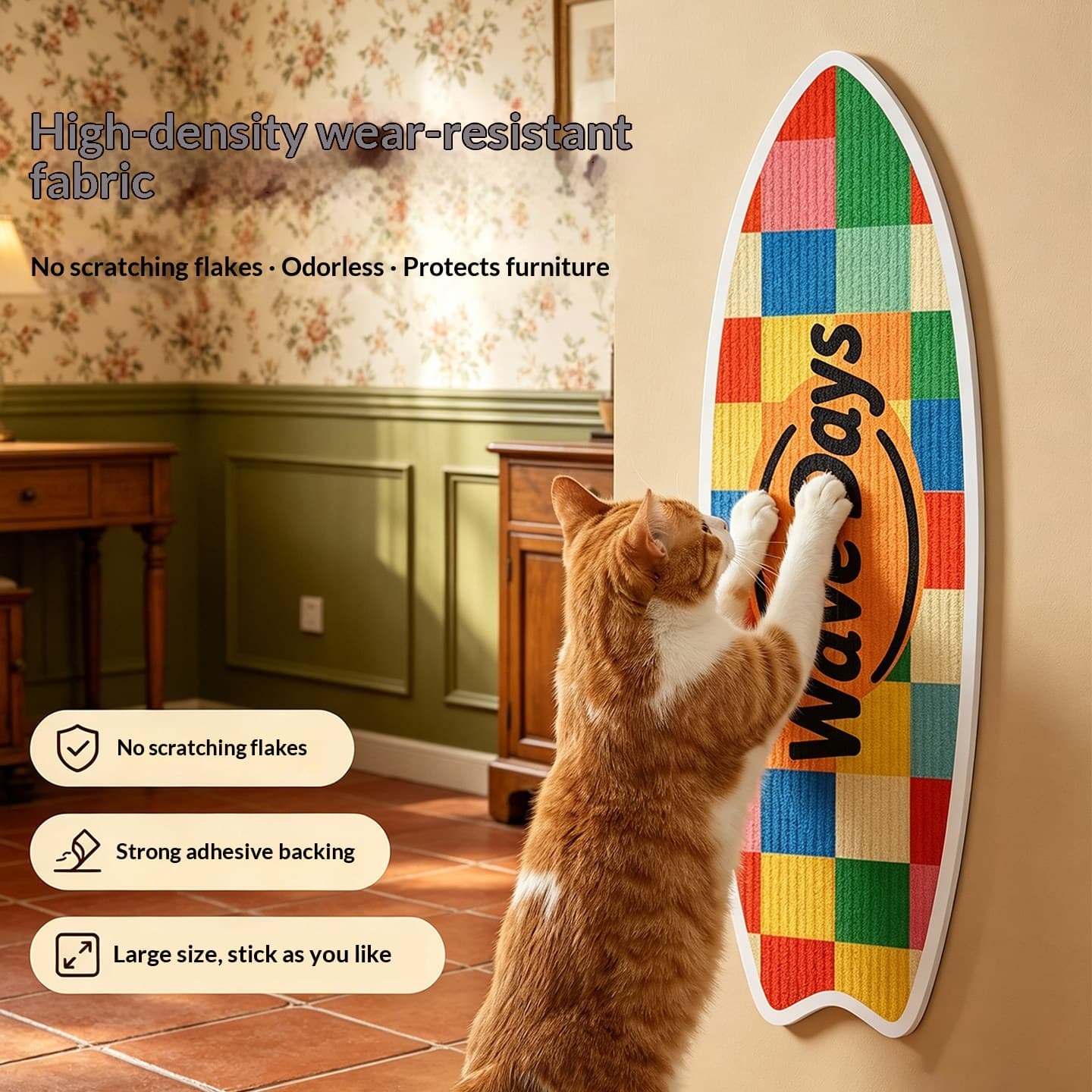 Rascador rectangular para gatos con fieltro