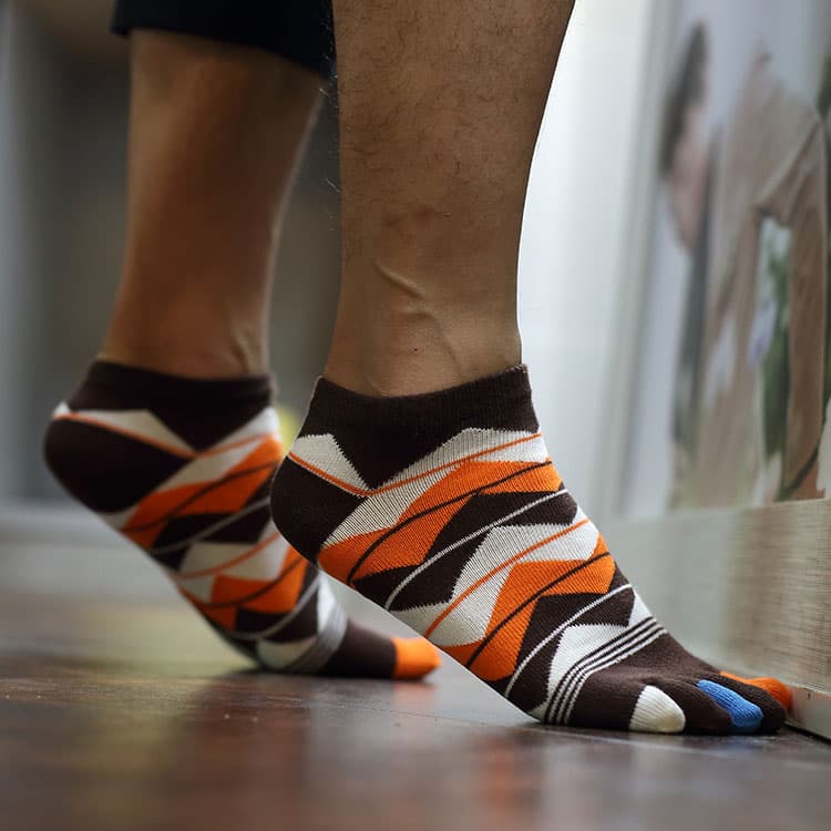 Calcetines de algodón con dedos separados para hombre